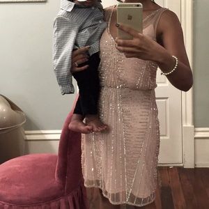 Adrianna Pappel blush beaded dress Size 4